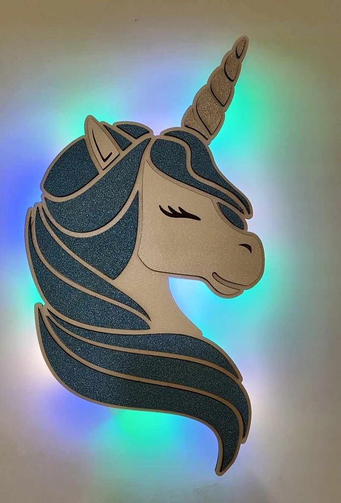 Bez Marki Lampka nocna brokatowy, rožinė jednorożec śliczny koń unicorn brokat LED