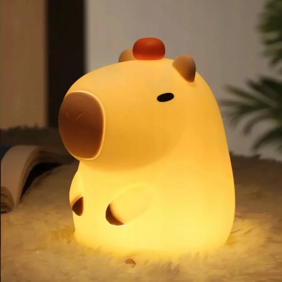 Bez Marki Lampka Nocna Kapibara dla Dzieci Silikonowa LED USB Prezent Miękka Dotykowa