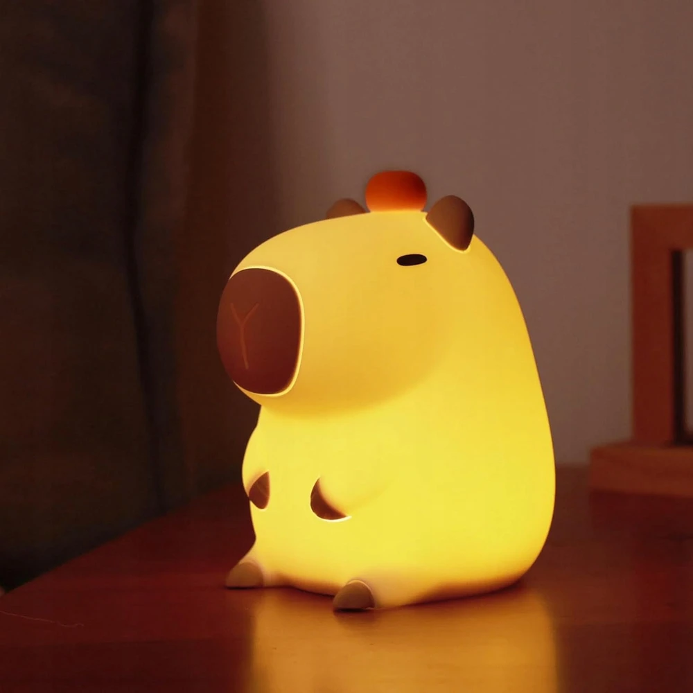 Bez Marki Lampka Nocna Kapibara dla Dzieci Silikonowa LED USB Prezent Miękka Dotykowa