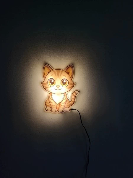 Bez Marki Lampka nocna KOT KOTEK 3D