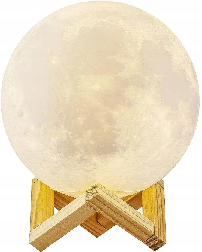 Bez Marki Lampka nocna KSIĘŻYC 3D moon light KULA na szafkę ze stojakiem podstawka US