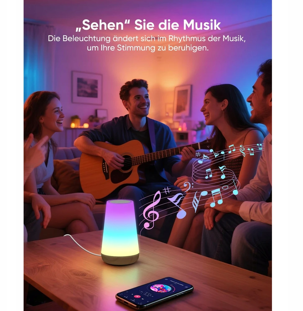 Bez Marki Lampka nocna lampa stołowa LED inteligentna lampka WiFi RGB su timerem 5W