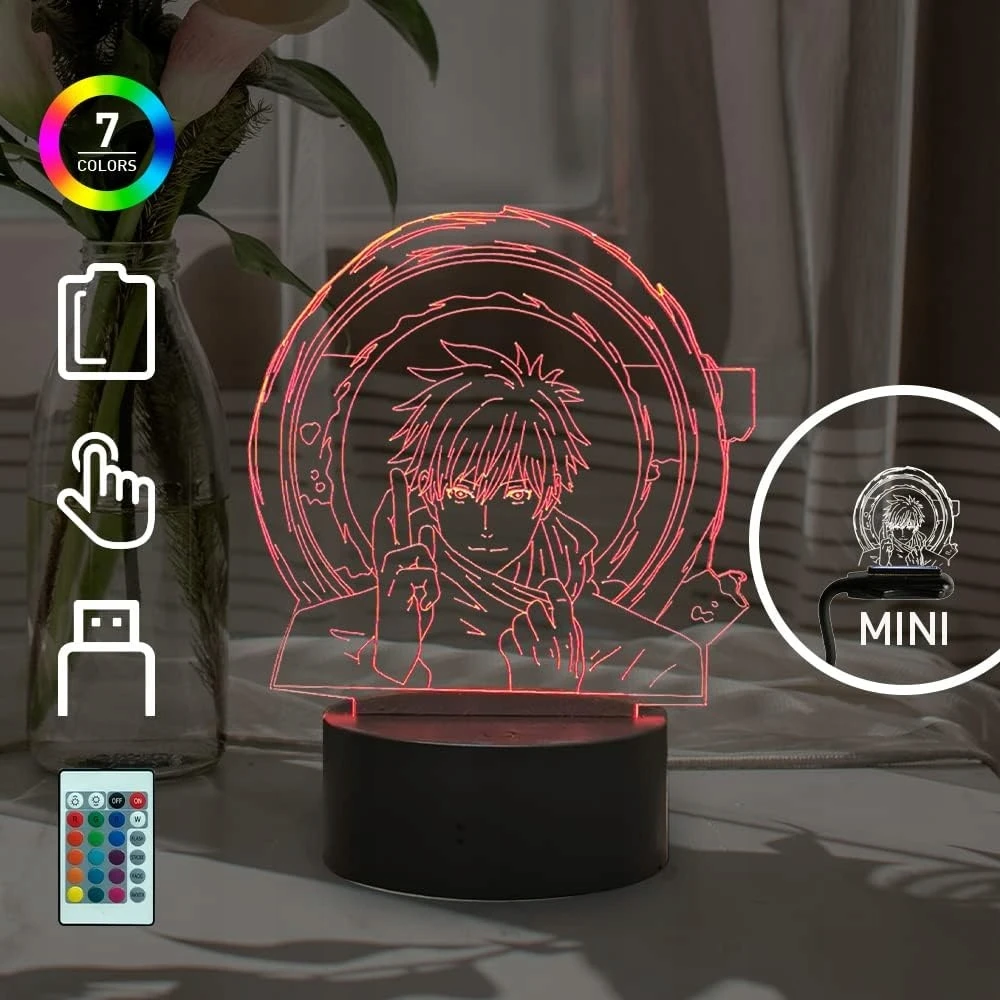 Bez Marki Lampka nocna LED 3D ANIME NARUTO hologram MINI USB 2xpanele
