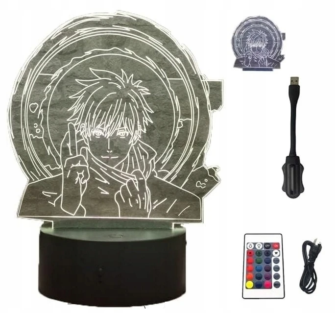 Bez Marki Lampka nocna LED 3D ANIME NARUTO hologram MINI USB 2xpanele