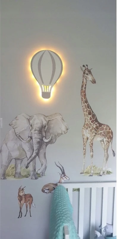 Bez Marki Lampka nocna LED balon chmurka w pilka paski