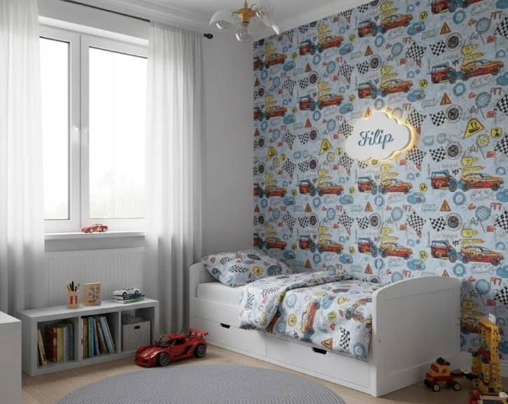 Bez Marki Lampka Nocna LED Chmurka su Imieniem Dziecka Personalizowana Drewniana L
