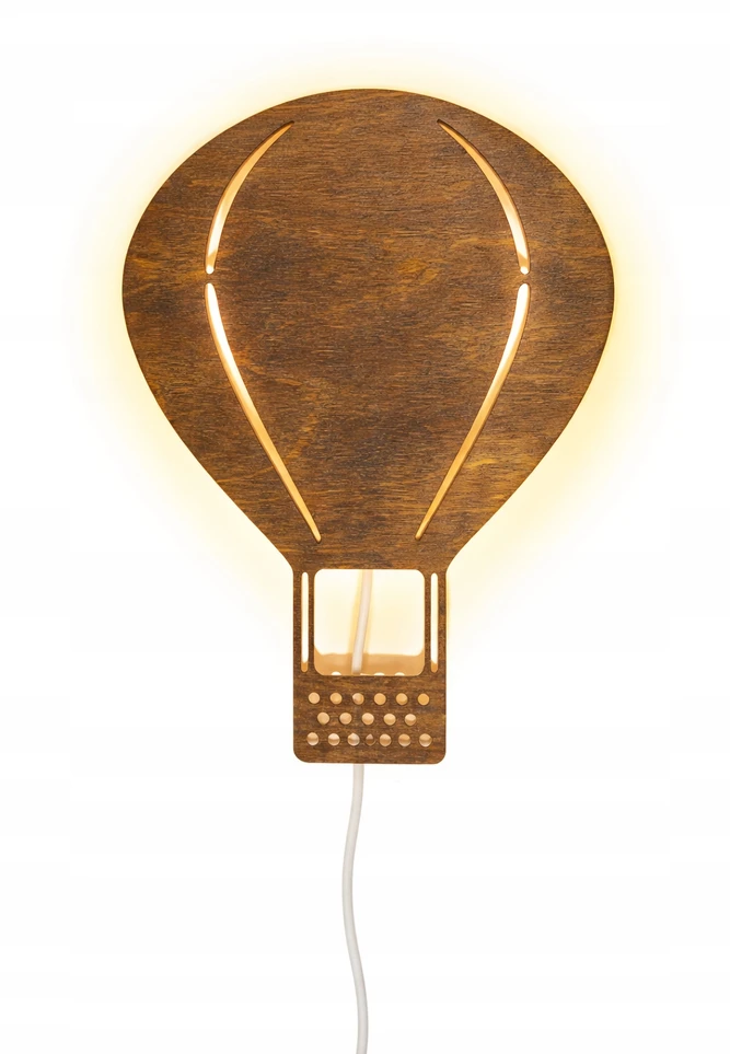 Bez Marki Lampka Nocna LED Dla Dzieci Balon Drewniana Na Ścianę Boho Skandynawska L