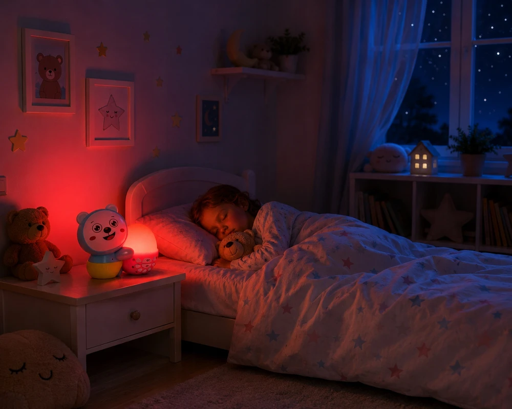 Bez Marki Lampka Nocna LED dla Dzieci RGB Bluetooth – Melodie, Timer, Akumuliatorius USB