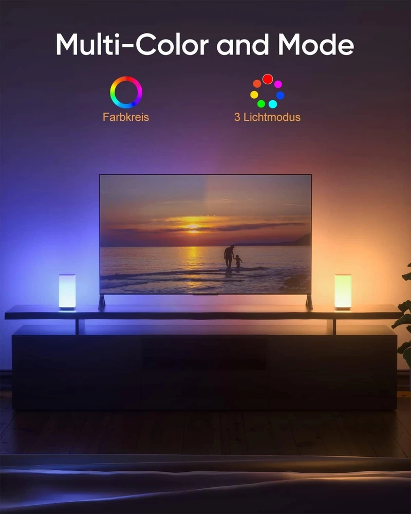 Bez Marki Lampka nocna LED do sypialni bezprzewodowa regulacja jasności wielokolorowa