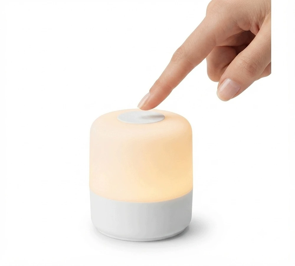 Bez Marki Lampka Nocna LED Dotykowa 3 Barwy Światła Regulacja Jasności USB-C Camping