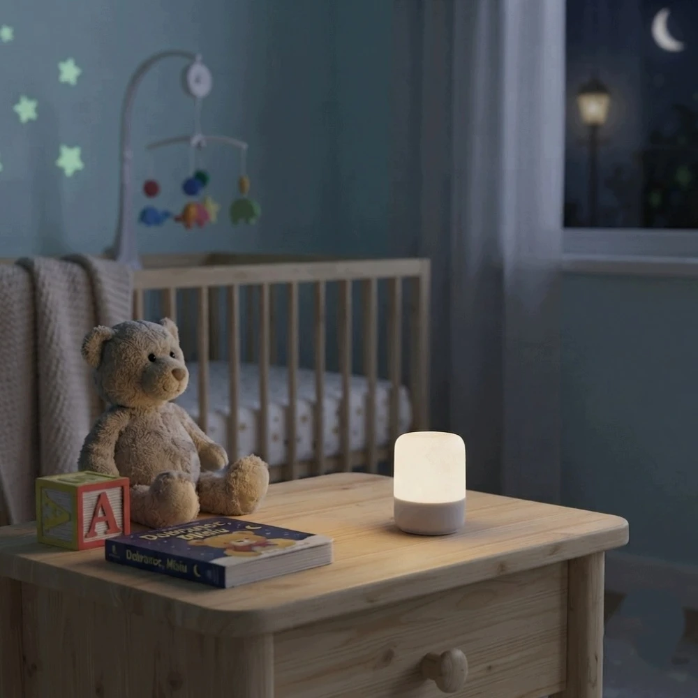 Bez Marki Lampka Nocna LED Dotykowa 3 Barwy Światła Regulacja Jasności USB-C Camping