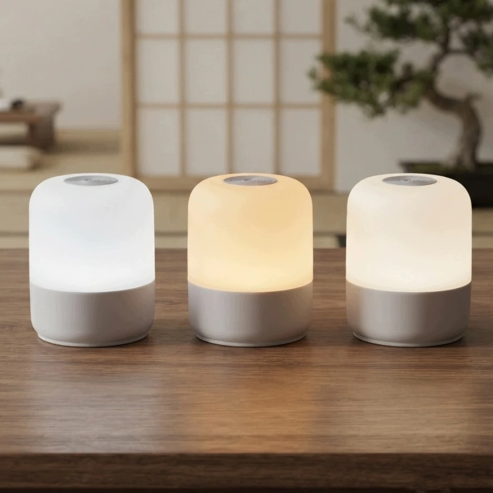 Bez Marki Lampka Nocna LED Dotykowa 3 Barwy Światła Regulacja Jasności USB-C Camping