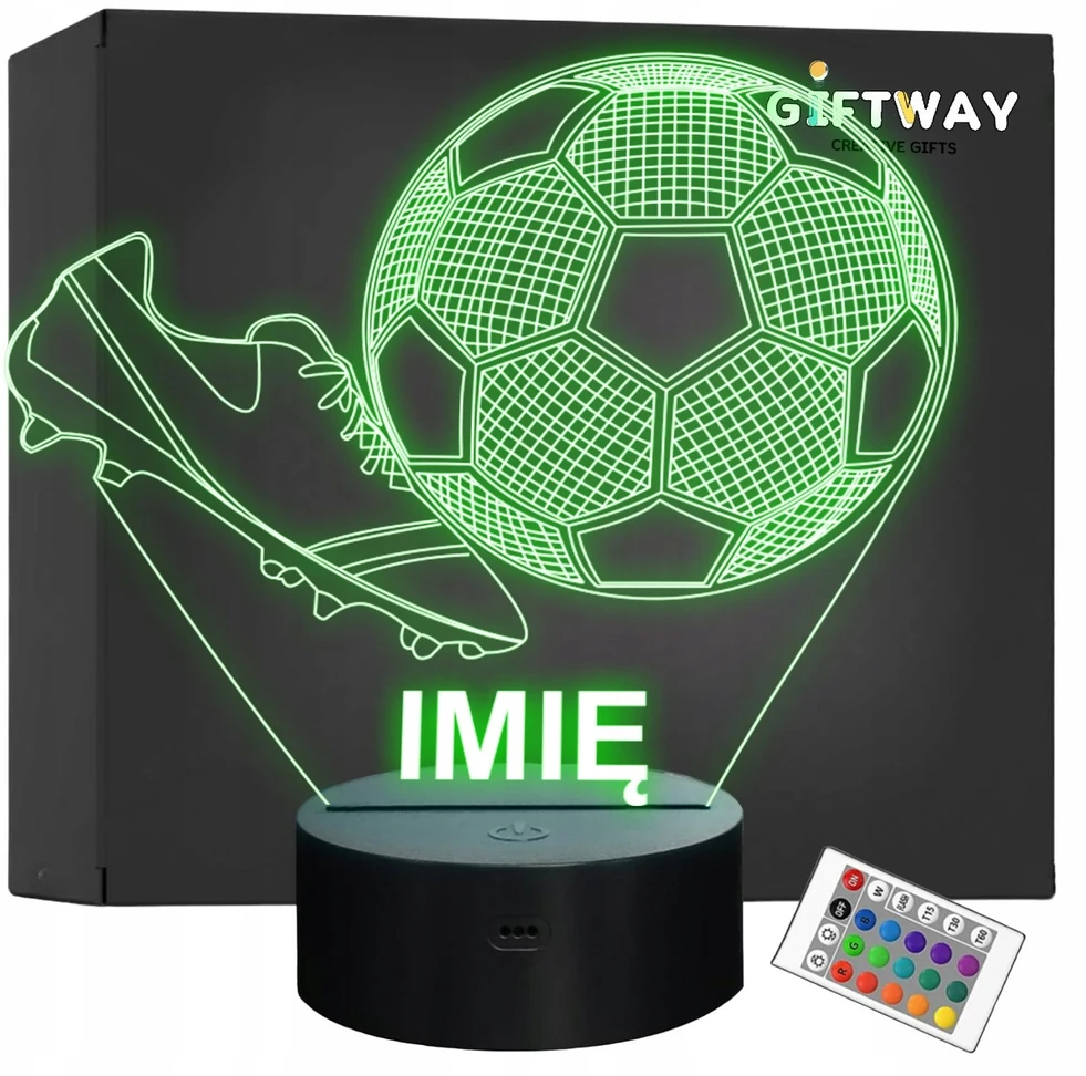 Bez Marki Lampka Nocna LED Futbolo kamuolys su Imieniem Grawer Personalizowana na Prezent