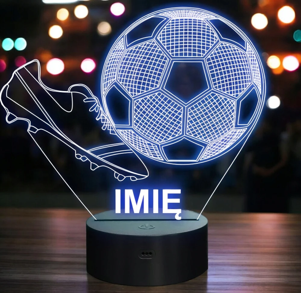 Bez Marki Lampka Nocna LED Futbolo kamuolys su Imieniem Grawer Personalizowana na Prezent