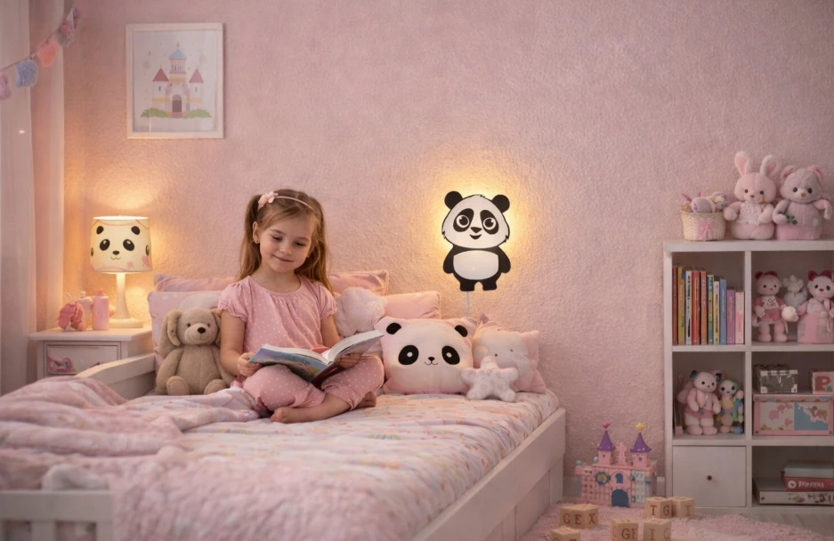 Bez Marki Lampka Nocna LED Panda Drewniana Dla Dzieci Misiek Do Pokoju Dziecka Eko L