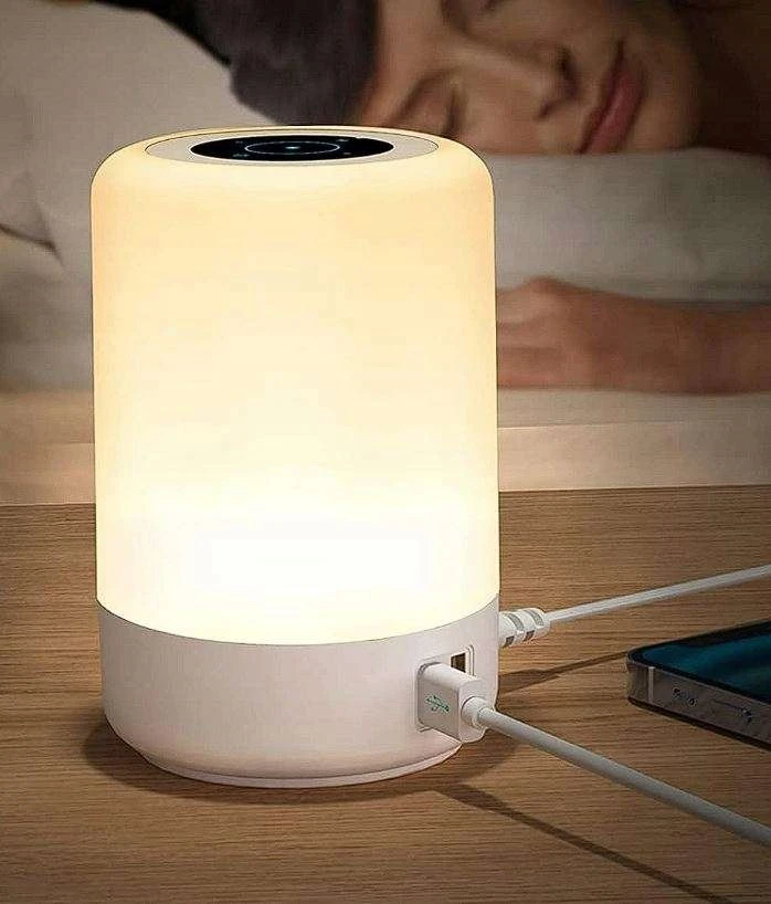 Bez Marki Lampka nocna LED RGB dotykowa 4x USB Taipow S400 7 kolorów biurkowa