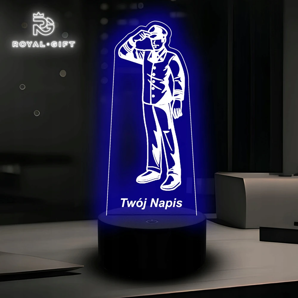 Bez Marki Lampka Nocna Led Rinkinys Statuetka Prezent Konduktor Pociąg Kolej Rinkinys RGB
