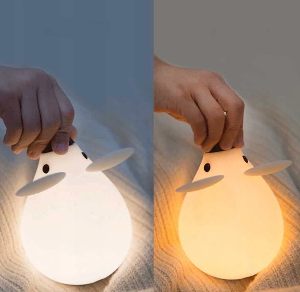 Bez Marki Lampka Nocna LED Silikownowa Dla Dzieci Do Zasypiania Przewód USB 3.2W Pelė