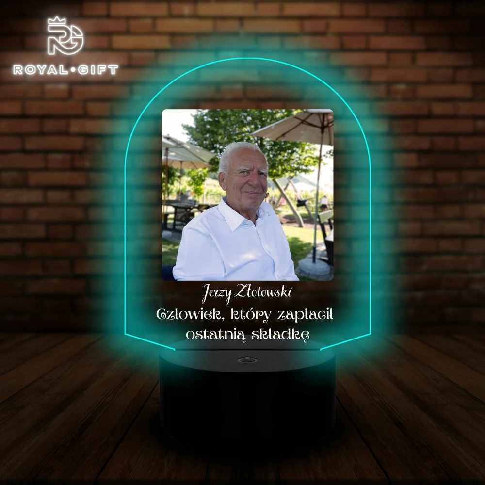 Bez Marki Lampka Nocna Led Statuetka Emeryta Emerytki Zdjęcie Prezent Na Emeryturę