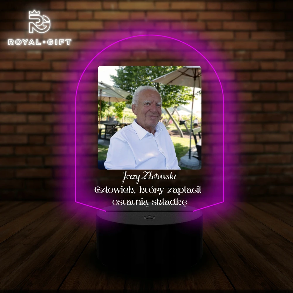 Bez Marki Lampka Nocna Led Statuetka Emeryta Emerytki Zdjęcie Prezent Na Emeryturę