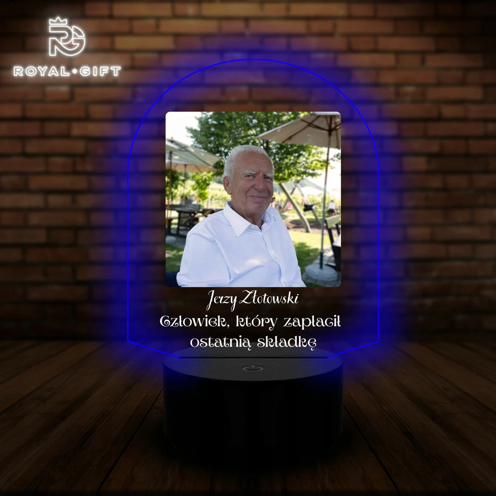 Bez Marki Lampka Nocna Led Statuetka Emeryta Emerytki Zdjęcie Prezent Na Emeryturę
