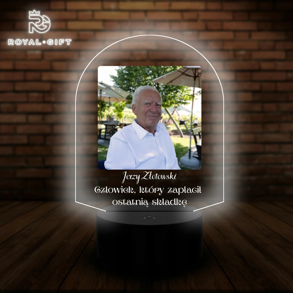 Bez Marki Lampka Nocna Led Statuetka Emeryta Emerytki Zdjęcie Prezent Na Emeryturę