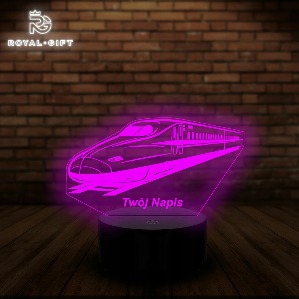 Bez Marki Lampka Nocna Led Statuetka Lokomotywa Pociąg Kolej Rinkinys Prezent Pilot RGB