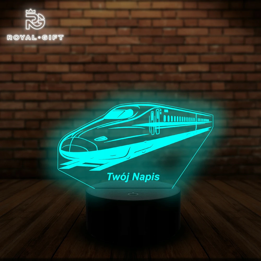 Bez Marki Lampka Nocna Led Statuetka Lokomotywa Pociąg Kolej Rinkinys Prezent Pilot RGB