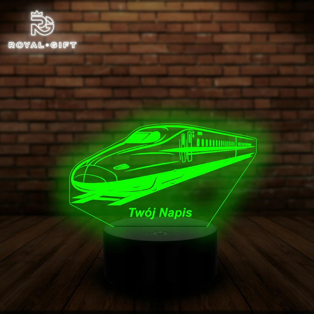 Bez Marki Lampka Nocna Led Statuetka Lokomotywa Pociąg Kolej Rinkinys Prezent Pilot RGB