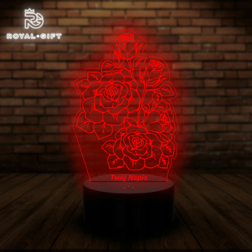 Bez Marki Lampka Nocna Led Usb Bukiet Kwiatów Świecąca Rinkinys na Prezent Wieczna Róża
