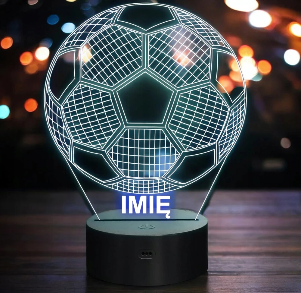 Bez Marki Lampka Nocna LED Z Imieniem Grawer Futbolo kamuolys Sport na Prezent