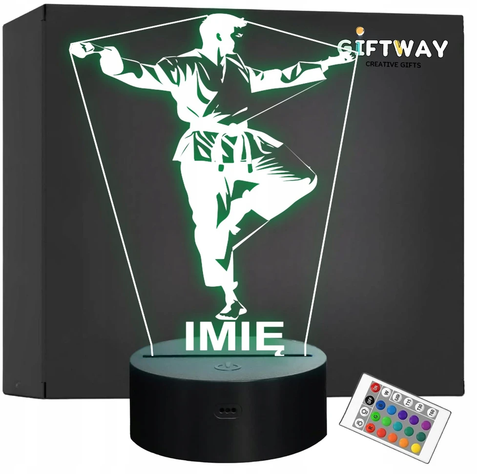 Bez Marki Lampka Nocna LED Z Imieniem Grawer Karate Sport na Prezent v.2