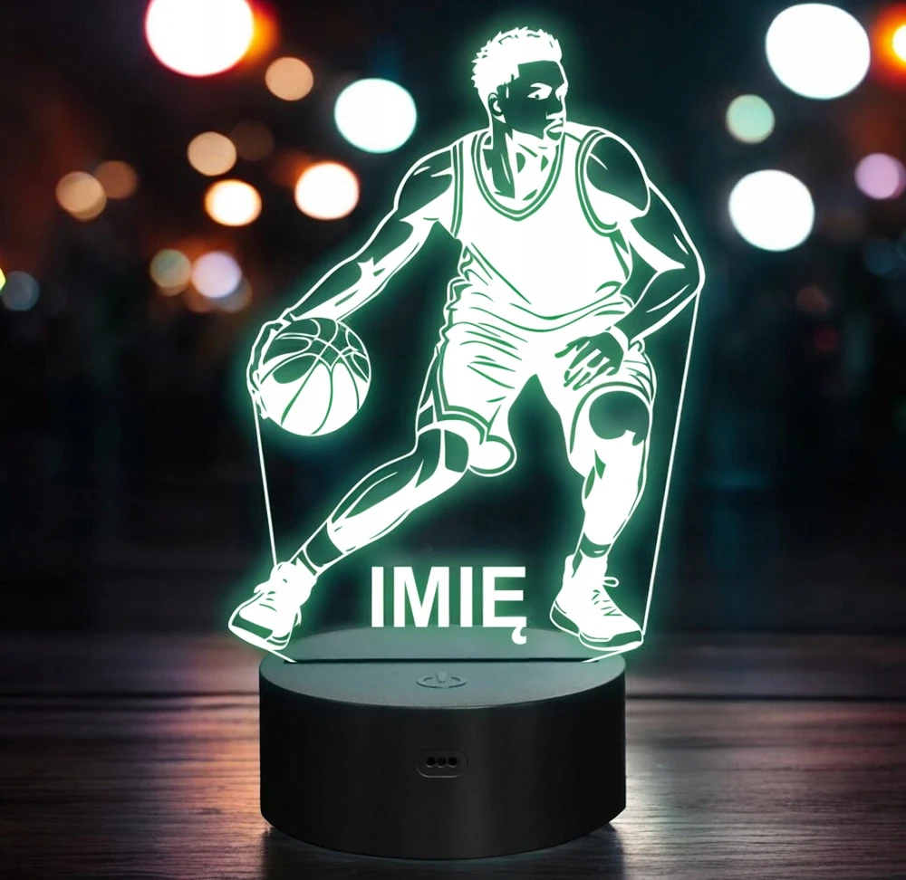 Bez Marki Lampka Nocna LED Z Imieniem Grawer Koszykarz Koszykówka Sport Prezent v.2
