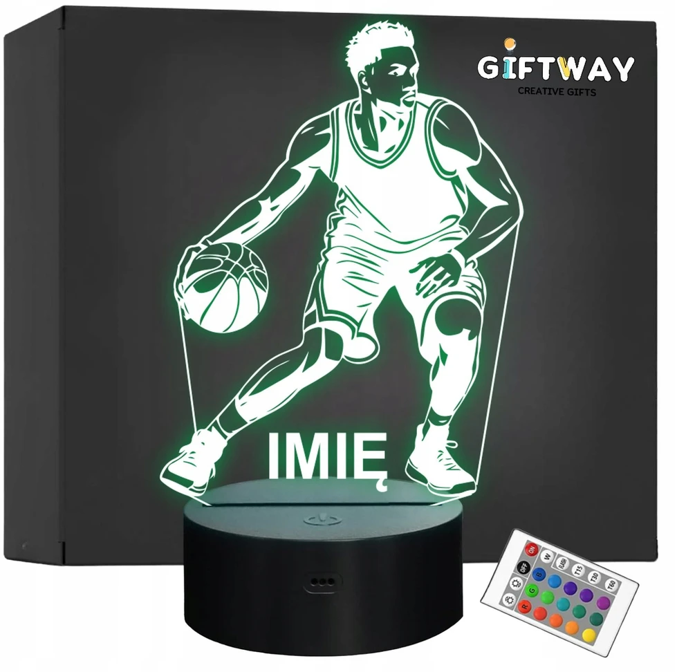Bez Marki Lampka Nocna LED Z Imieniem Grawer Koszykarz Koszykówka Sport Prezent v.2