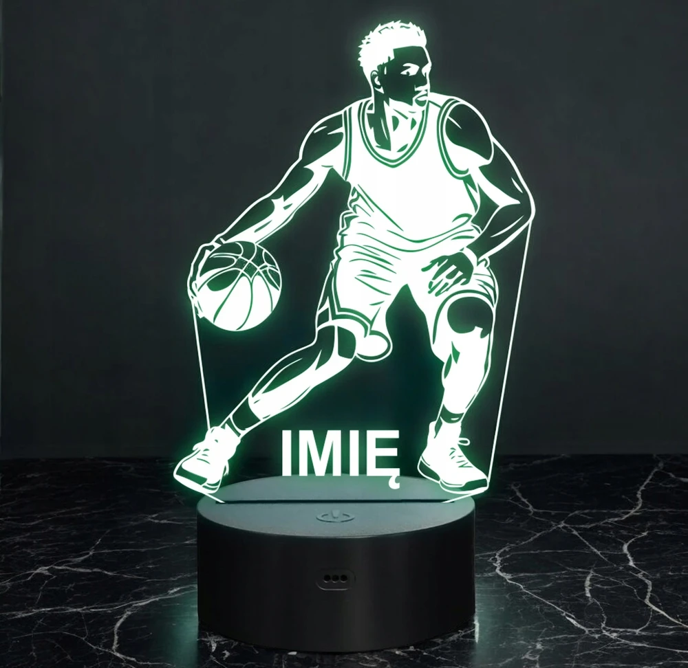 Bez Marki Lampka Nocna LED Z Imieniem Grawer Koszykarz Koszykówka Sport Prezent v.2