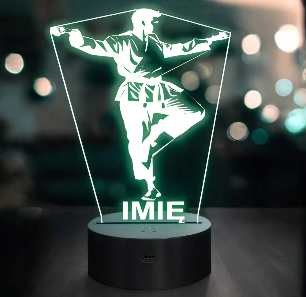 Bez Marki Lampka Nocna LED Z Imieniem Grawer Karate Sport na Prezent v.2