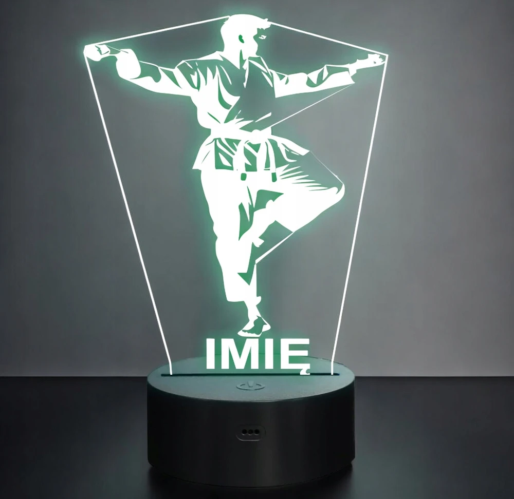 Bez Marki Lampka Nocna LED Z Imieniem Grawer Karate Sport na Prezent v.2