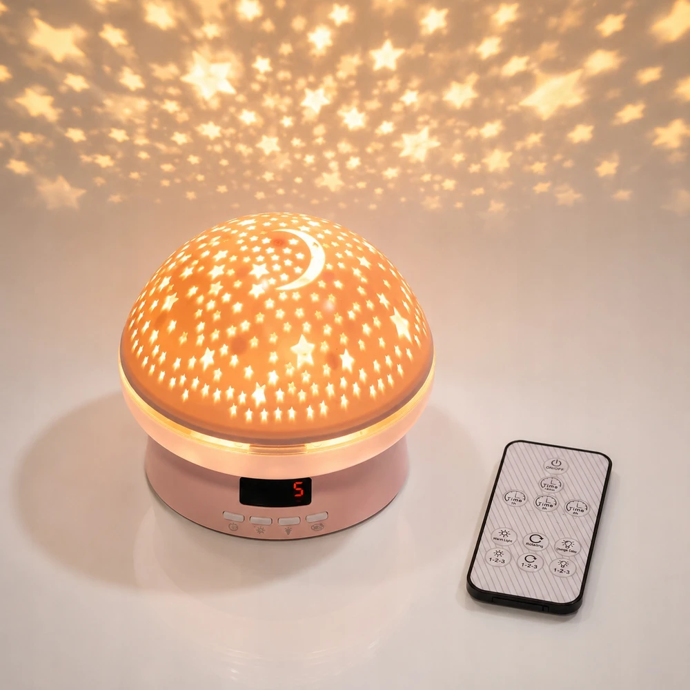 Bez Marki Lampka nocna projektorius gwiazd sukamasis 8 trybów LED pilot USB ZFITEI