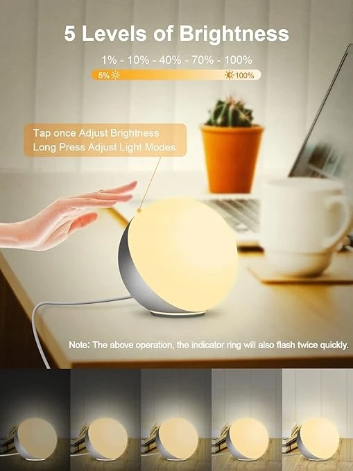 Bez Marki Lampka Nocna Stołowa LED RGB Sterowanie Dotykowe
