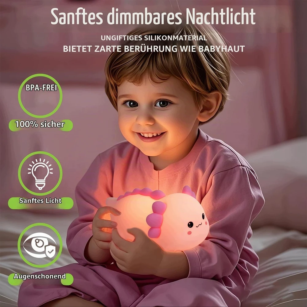 Bez Marki Lampka nocna vaikams Aksolotl dotykowa silikonowa ładowalna 3 tryby