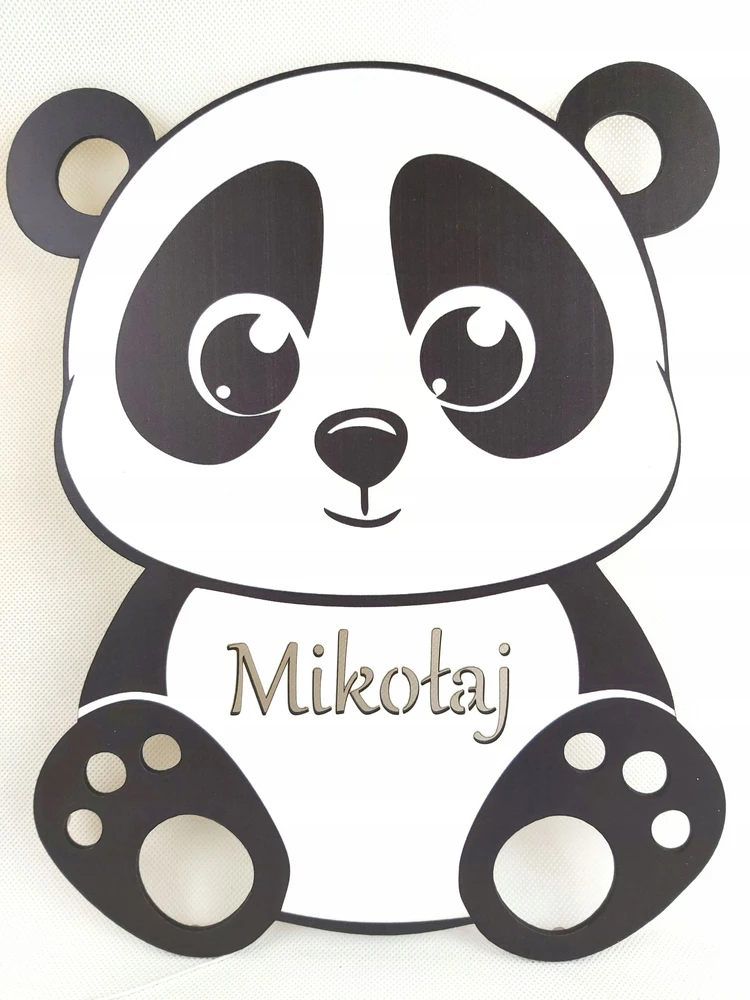 Bez Marki Lampka nocna vaikams Panda su imieniem dziecka