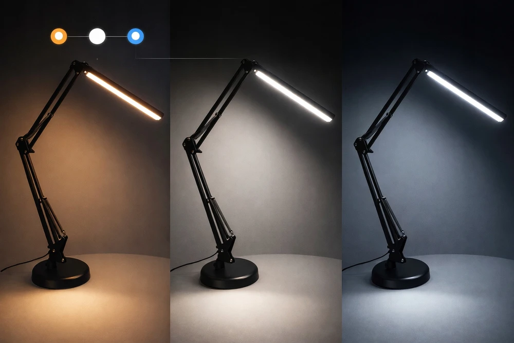 Bez Marki LAMPKA REGULOWANA Biurkowa LED USB Dla Dziecka Klips 3 Barwy 10 Trybów