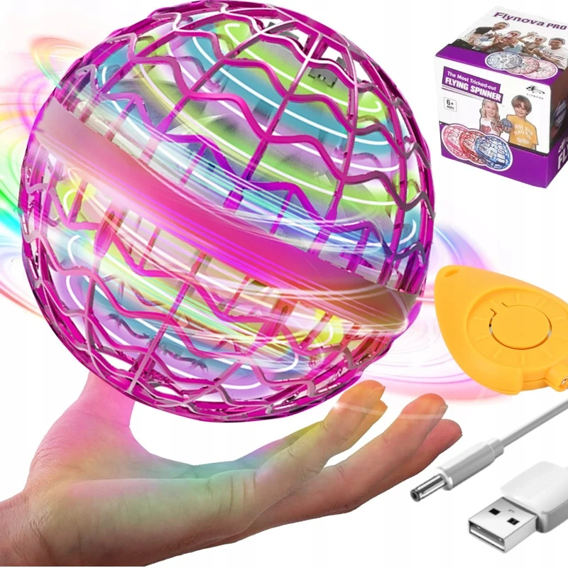 Bez Marki LATAJĄCA KULA UFO PIŁKA ZABAWKA STEROWANA RĘKĄ LED USB Pultas KOSMOKULA