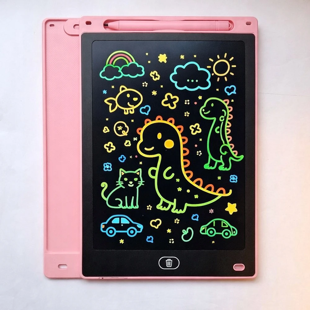 Bez Marki LCD PIEŠIMO LENTELĖ 10" ROŽINĖ VAIKAMS - DIDELIS LAIKOMASIS PLASTETĖS