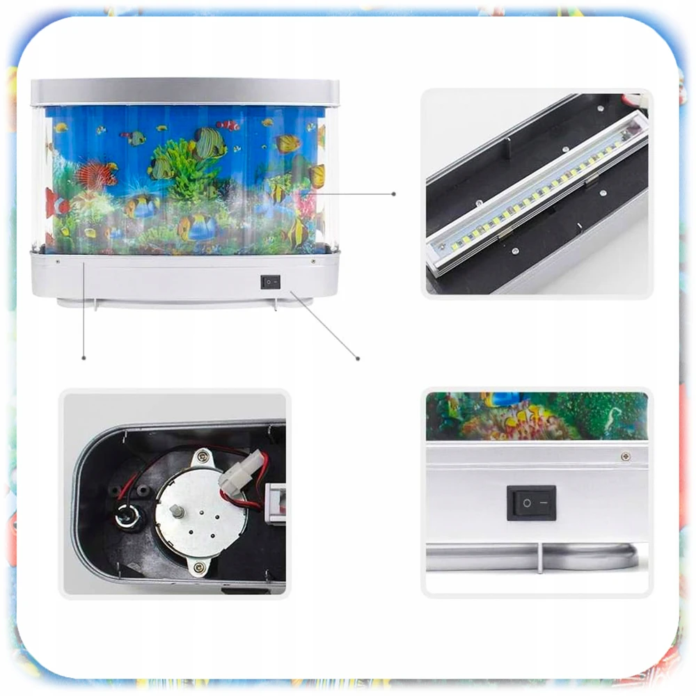 Bez Marki LED AQUARIUM NAKTINIS LEMPAS su apšviesta žuvele, DOVANA VAIKAMS