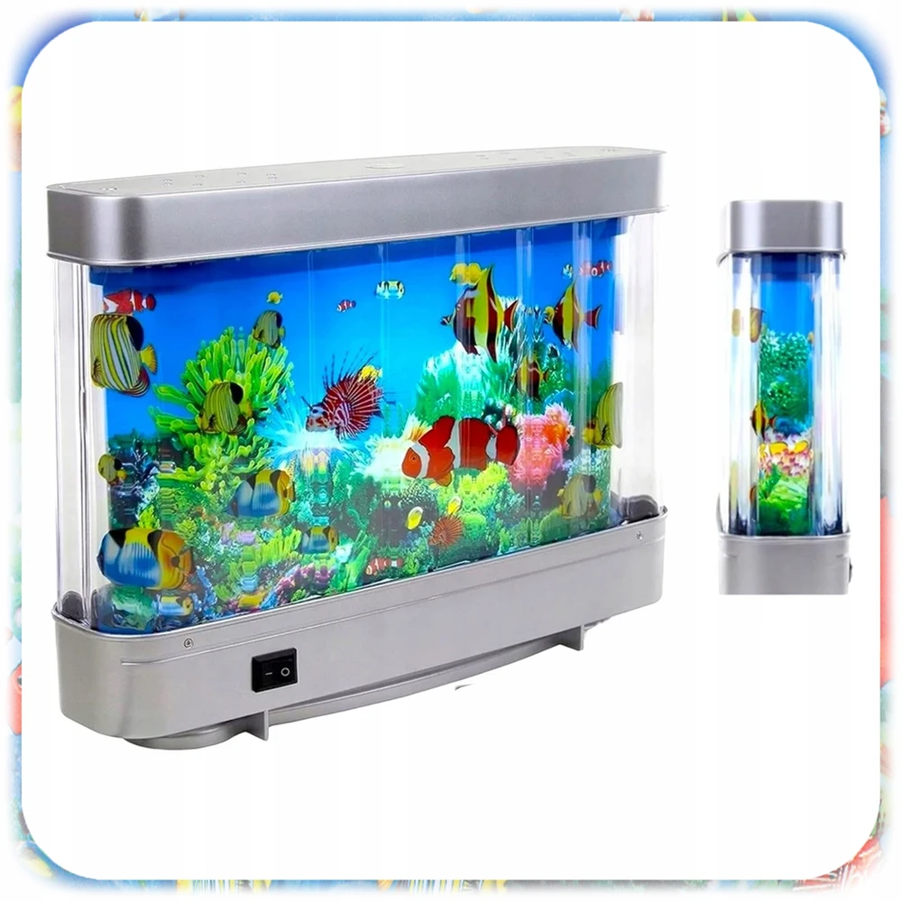 Bez Marki LED AQUARIUM NAKTINIS LEMPAS su apšviesta žuvele, DOVANA VAIKAMS