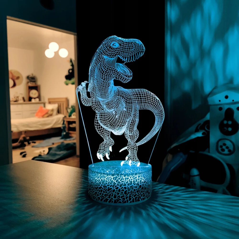 Bez Marki Led Dinozauras Naktinė Lempa Rgb Usb Stalo Dekoracija Vaikams