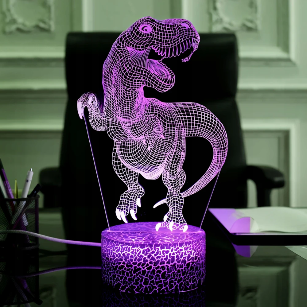 Bez Marki Led Dinozauras Naktinė Lempa Rgb Usb Stalo Dekoracija Vaikams