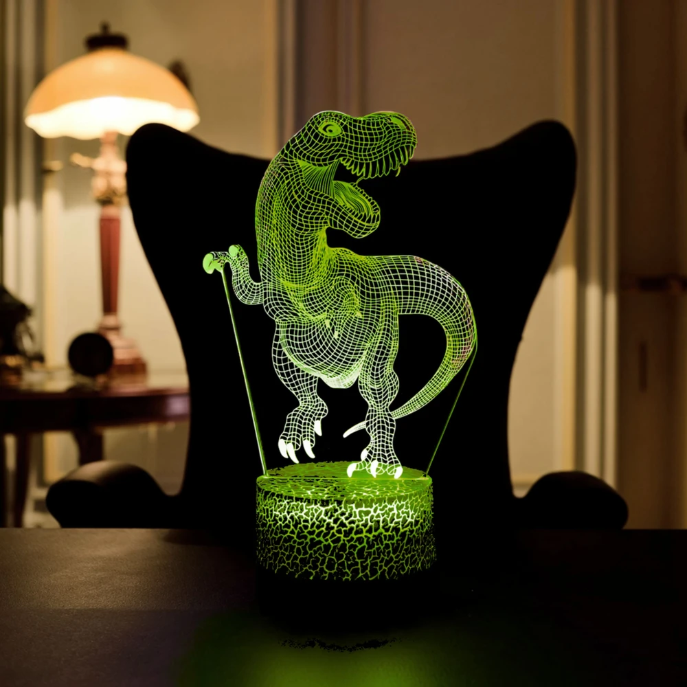 Bez Marki Led Dinozauras Naktinė Lempa Rgb Usb Stalo Dekoracija Vaikams