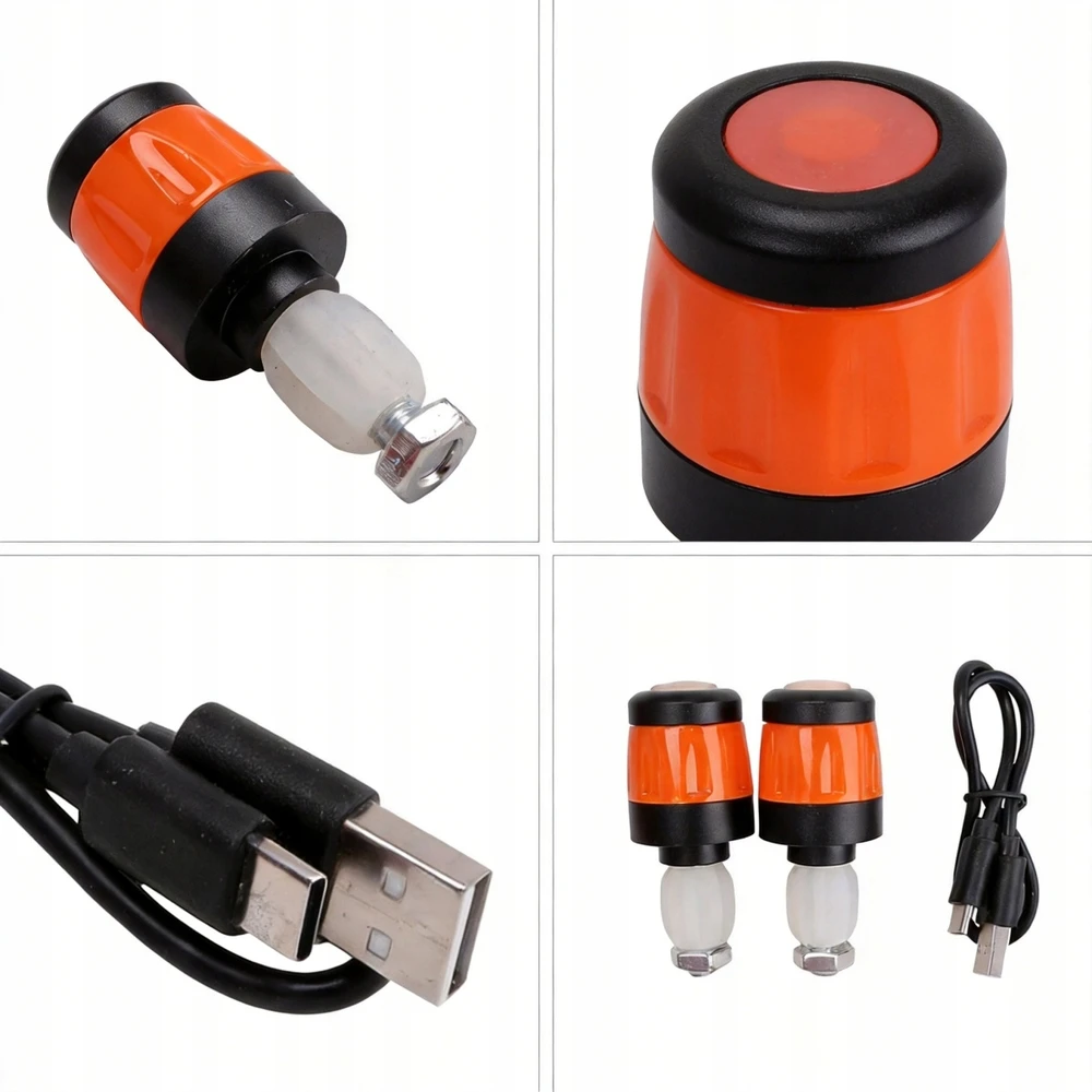 Bez Marki LED indikatoriai motoroleriams - 2 vnt, USB, 3 režimai, atsparūs vandeniui